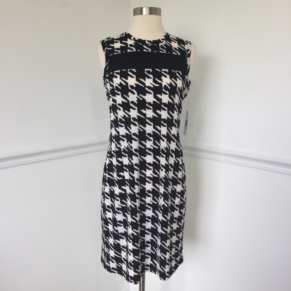 VickeyTiel Sleeveless Houndstooth Pattern Dress
